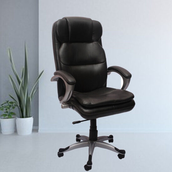 Black Leather Cushion High Back Executive Chair