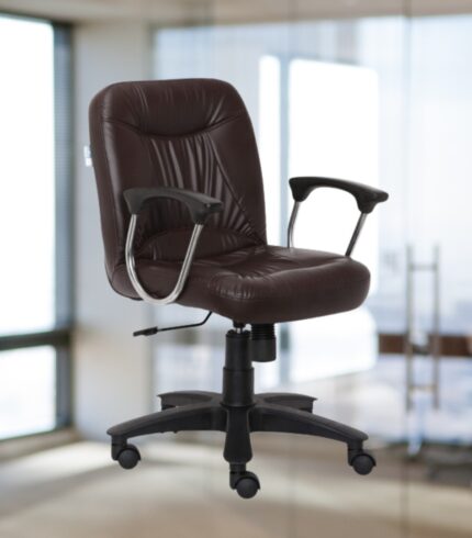 VJ-1014-OFFICE VISITORM CHAIR IN BROWN COLOR