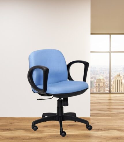 VJ-1025 Crepe Fabric Executive Chair In Light Blue Color