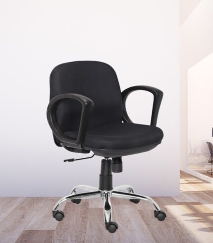 VJ-1033-Low Back Mesh Fabric Black Color Conference Room Chair