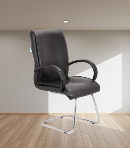 VJ-1124-LEATHERETTE MID BACK VISITOR CHAIR