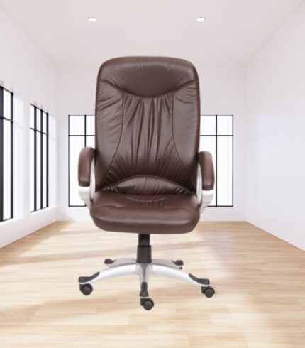 VJ-1146-High Back Leather Executive Office Chair In Brown