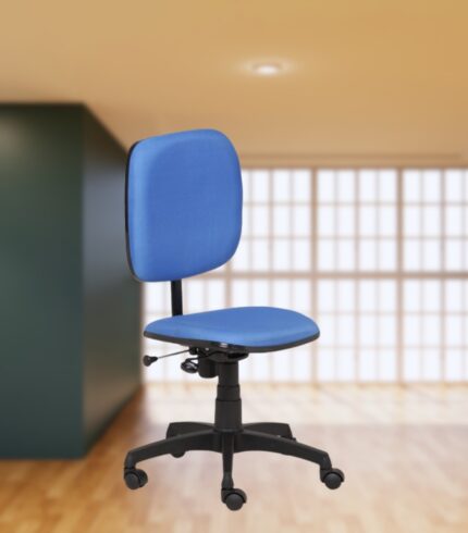 VJ-1214-Computer Chair Without Armrest In Blue Fabric