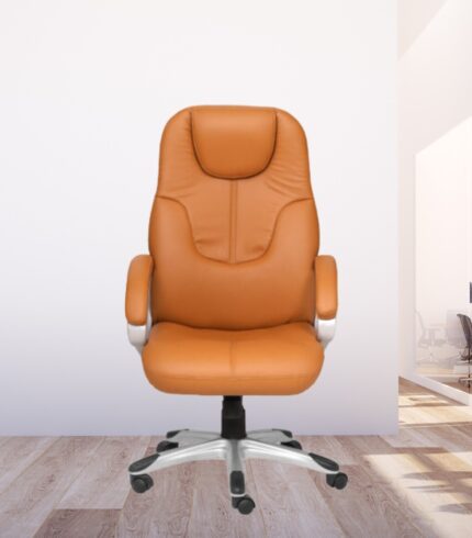 VJ-1240-Leather High Back Executive Chair In Tan Color