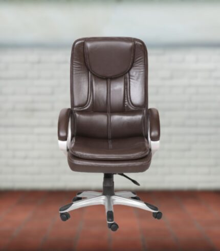 VJ-1249-High Back Leather Executive Office Chair In Brown Color