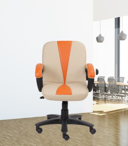 VJ-1307-Designer Dual Color Leather Low Back Office Visitor Chair