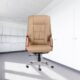 VJ-1325-Luxurious Leather HB CEO Chair In Beige Color