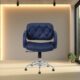 VJ-1340-LEATHERETTE BAR STOOL IN BLUE