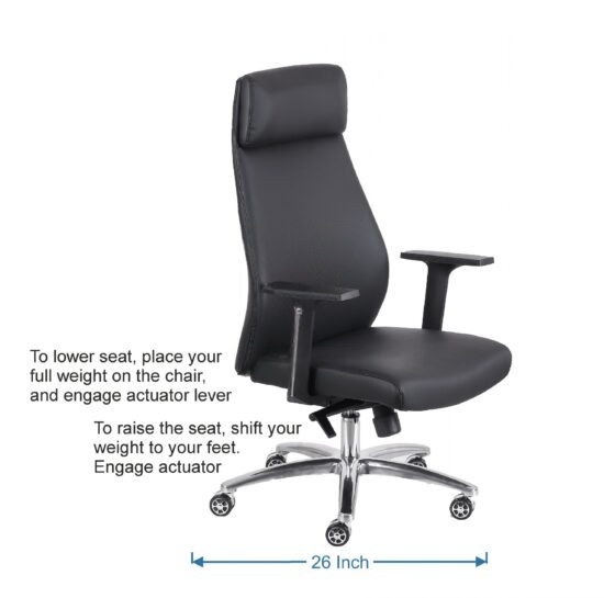 High Back Leatherette Office Chair Black