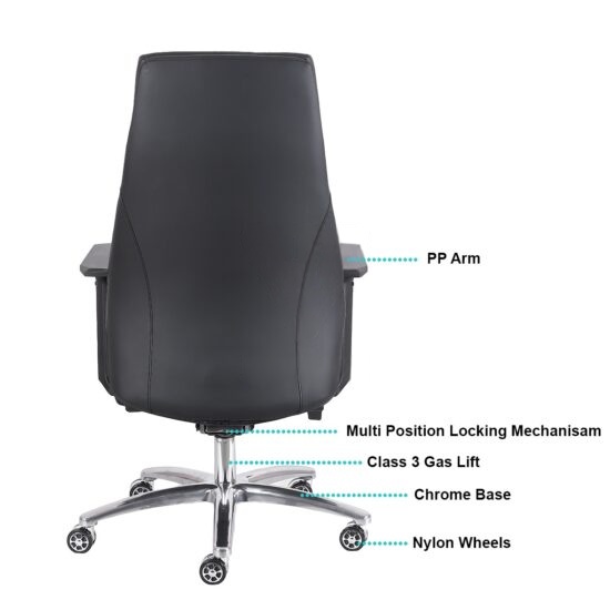 High Back Leatherette Office Chair Black