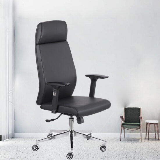 High Back Leatherette Office Chair Black