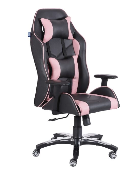 High Back Leatherette Gaming Any Time Chair Black & Pink