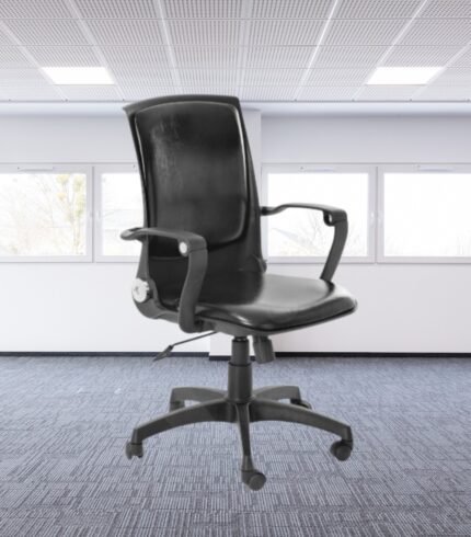 VJ-817 Leatherette Black Visitor Chair